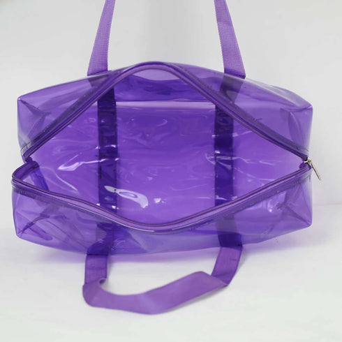 Personalised Kids Jelly Duffle Bag & Pouch Combo - Purple