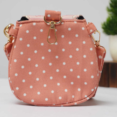 Personalised Cat Face Printed Sling Bag for Kids