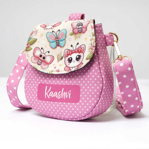 Personalised Butterflies Printed Sling Bag for Kids
