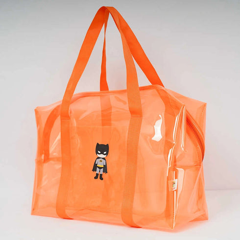 Personalised Kids Jelly Duffle Bag & Pouch Combo - Orange