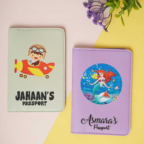 Personalized Cartoon Printed Kids Passport Cover
