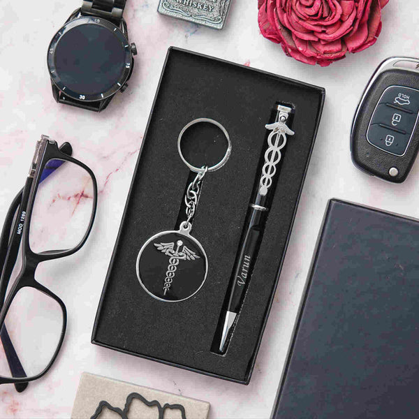 Personalised Doctor Pen Keychain Combo Gift Set