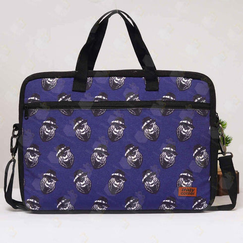Dog Faces Printed Canvas Laptop Bag - 15.6 inch