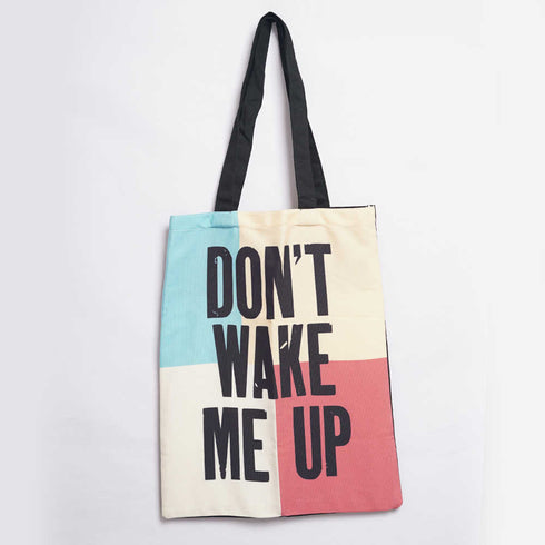 Don't Wake Me Up Printed Tote Bag