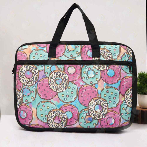 Donuts Printed Canvas Laptop Bag - 15.6 inch