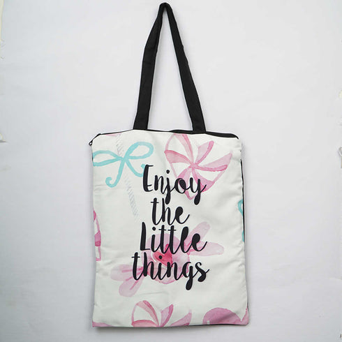 Enjoy Little Things Printed Tote Bag