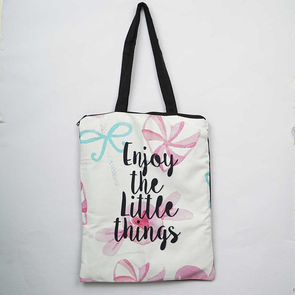 Enjoy Little Things Printed Tote Bag