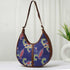 Ethnic Motifs Blue Printed Half Moon Hobo Bag - Uncommongifts.in
