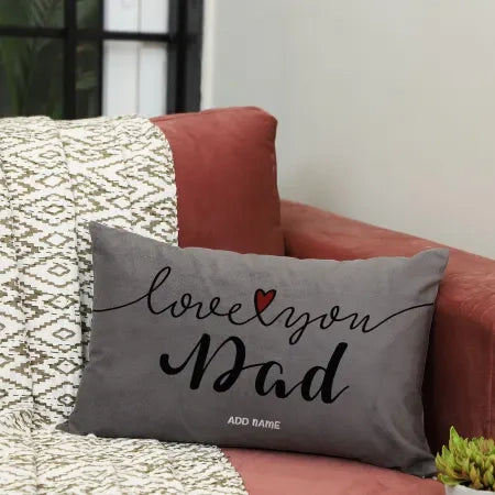 Fathers Day Personalized Love You Dad Velvet Cushion