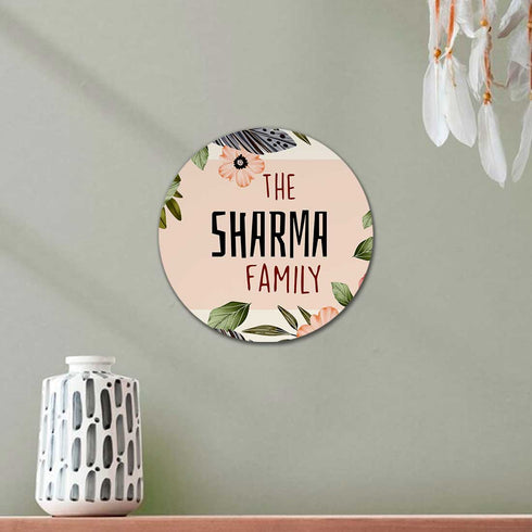 Floral Personalised Round Wall Hanging - Uncommongifts.in