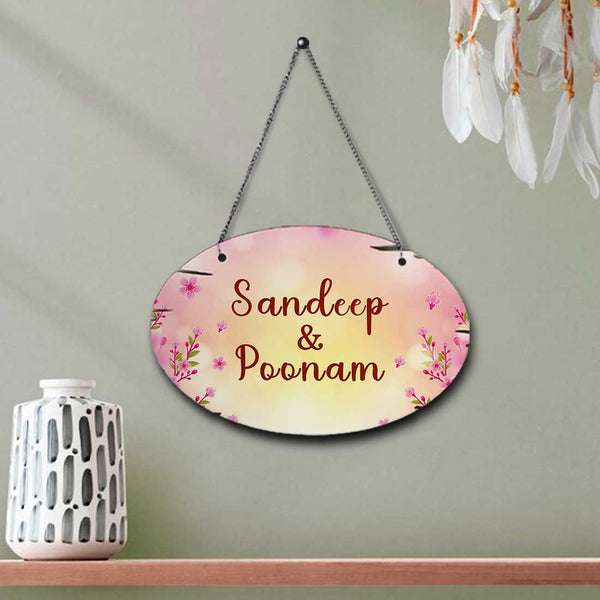 Floral Personalised Wall Hanging - Uncommongifts.in