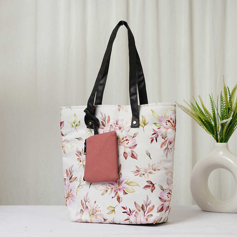 Floral Printed Oversized Shopper Tote Bag - Uncommongifts.in
