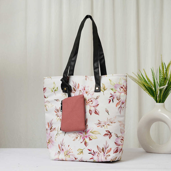 Floral Printed Oversized Shopper Tote Bag - Uncommongifts.in