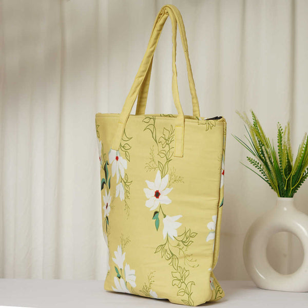 Floral Printed Oversized Shopper Tote Bag - Uncommongifts.in