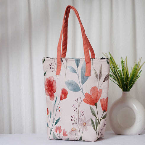 Floral Printed Oversized Shopper Tote Bag - Uncommongifts.in