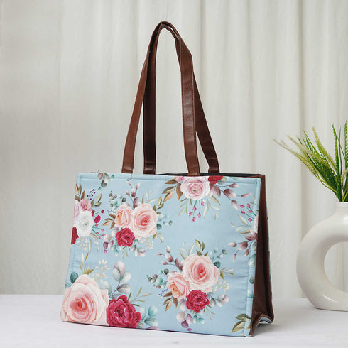 Floral Printed PU Handheld Box Bag - Uncommongifts.in