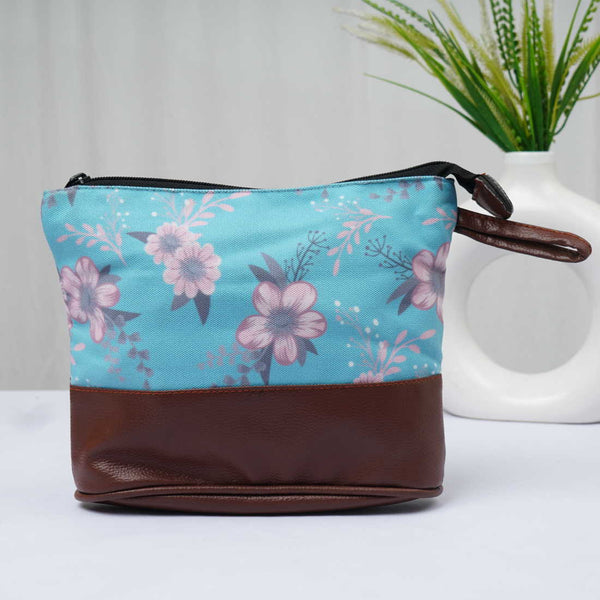Floral Printed PU Travel Pouch - Uncommongifts.in