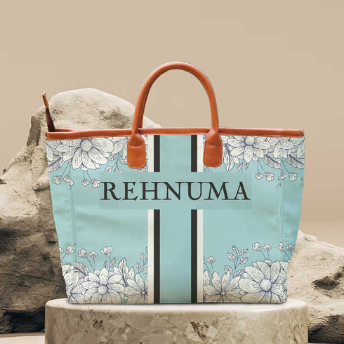 Floral Printed Personalised Luna Handbag