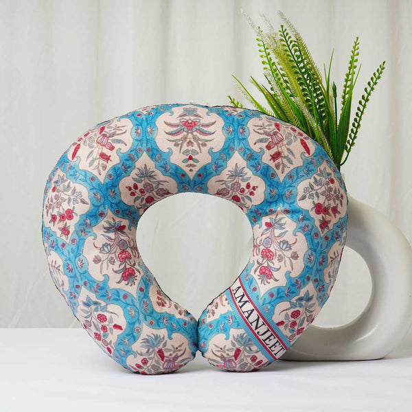 Floral Printed Personalized Neck Pillow - Uncommongifts.in