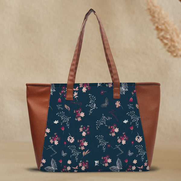 Floral Printed Shopper Shoulder Bag - Uncommongifts.in