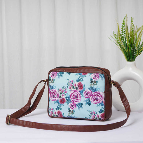 Floral Printed Structured Sling Bag - Uncommongifts.in