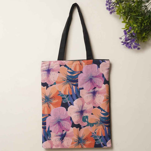 Floral Printed Tote Bag - Uncommongifts.in
