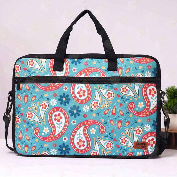Floral Printed Canvas Laptop Bag - 15.6 inch