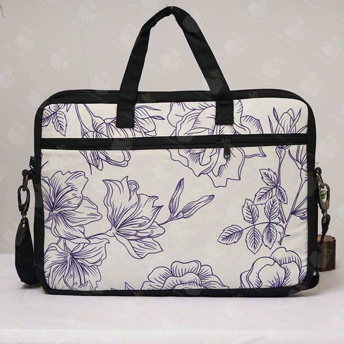 Floral Printed Canvas Laptop Bag - 15.6 inch
