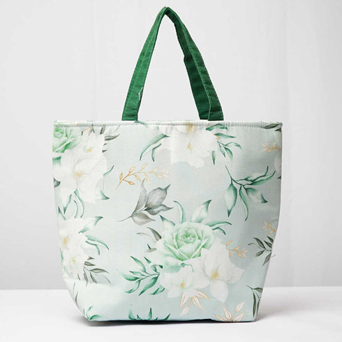 Floral Printed Lunch Bag With Handle