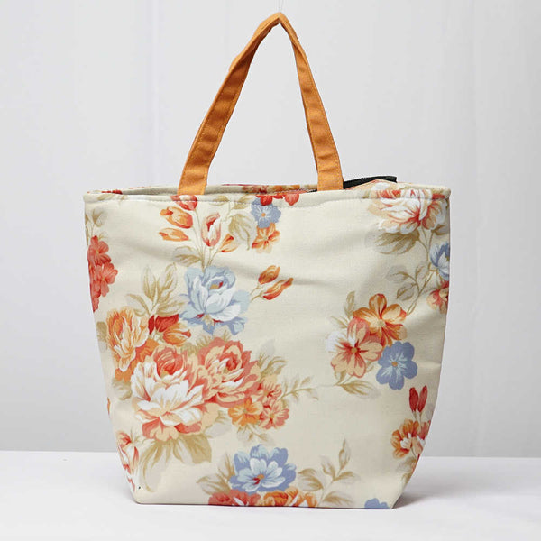 Floral Printed Lunch Bag With Handle