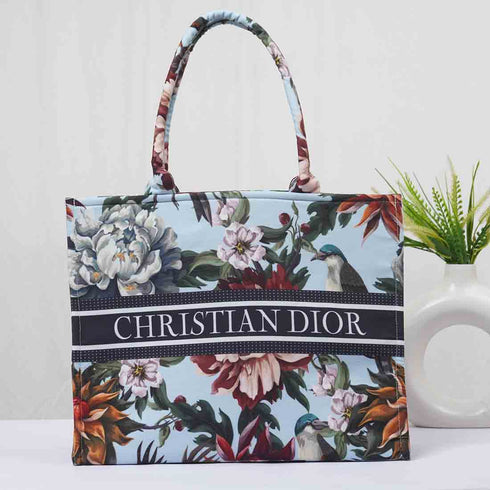 Flower Printed Customised Box Tote Bag - Uncommongifts.in