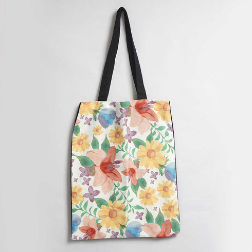 Flowers Printed Tote Bag