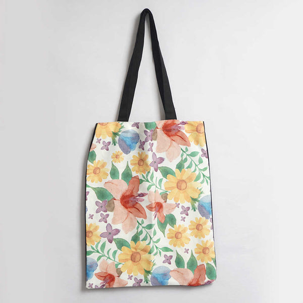 Flowers Printed Tote Bag