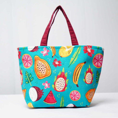 Fruit's Printed Canvas Lunch Bag With Handle