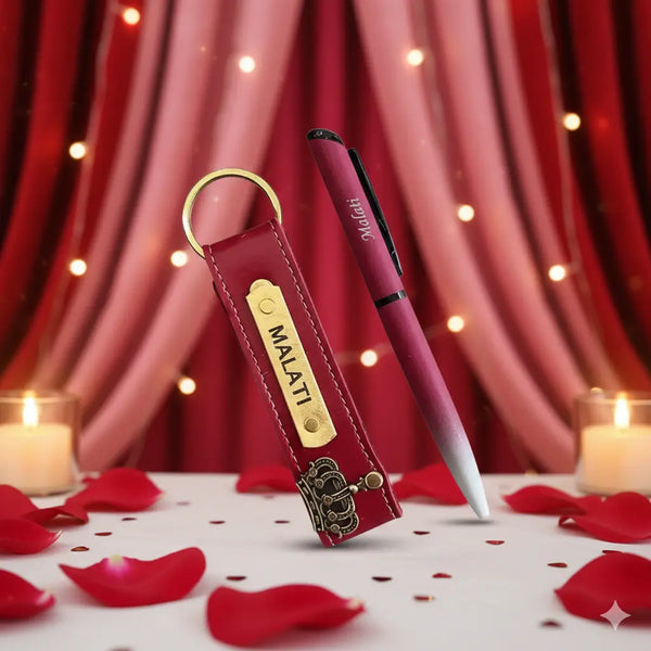 Personalized Pen and Keychain Combo with Charm
