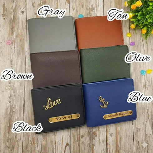 Personalised Men's Wallet With Charm - Black