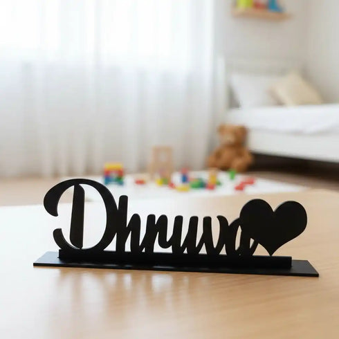 Personalized Wooden LED Name Heart Plate