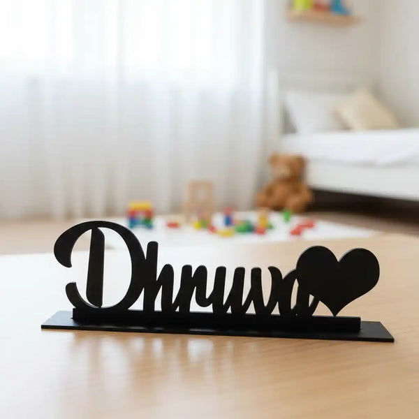 Personalized Wooden LED Name Heart Plate