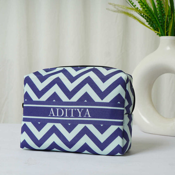 Geometric Printed Personalised Box Pouch - Uncommongifts.in