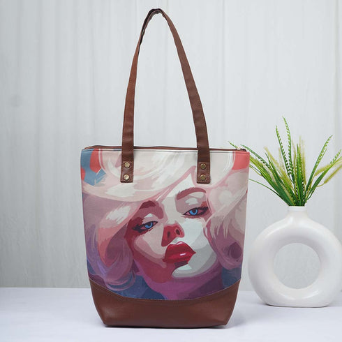 Girl Printed Oversized Shopper Tote Bag - Uncommongifts.in