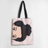 Girl Half Face Printed Tote Bag