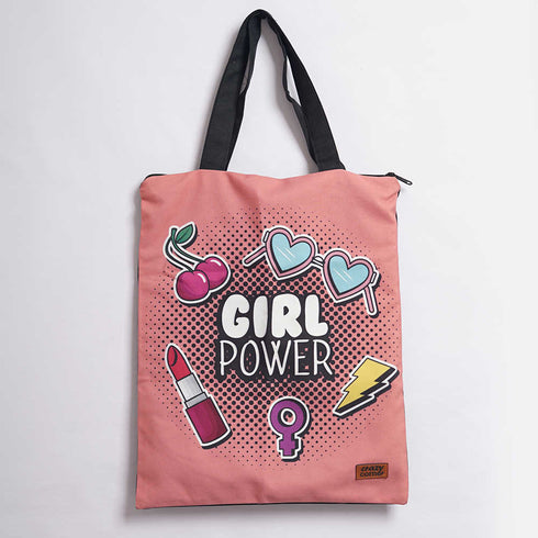 Girl Power Printed Tote Bag