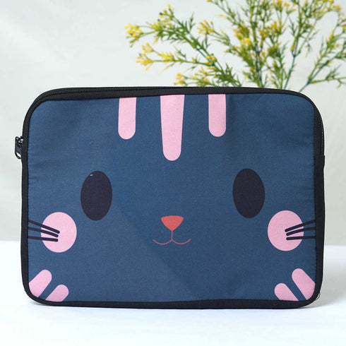 Gray Cat Printed Laptop Sleeve/Cover 15.6 inch