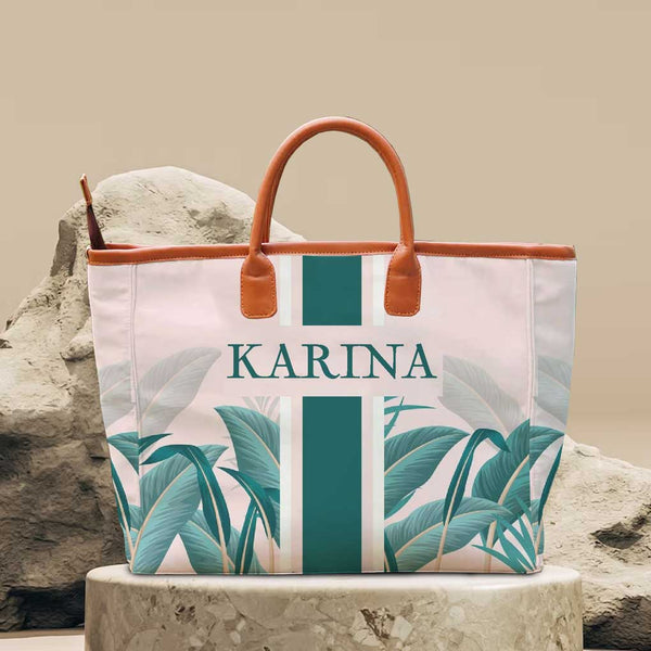 Green Leaf's Printed Personalised Luna Handbag
