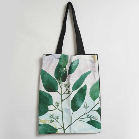 Green Leaf's Printed Tote Bag