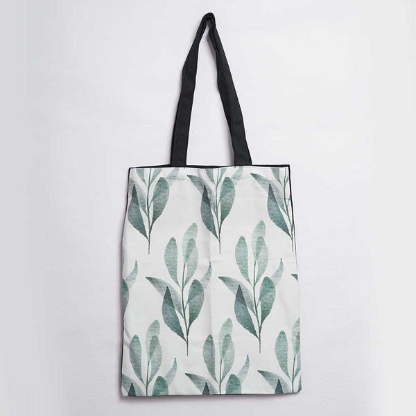 Green Leafs Printed Tote Bag