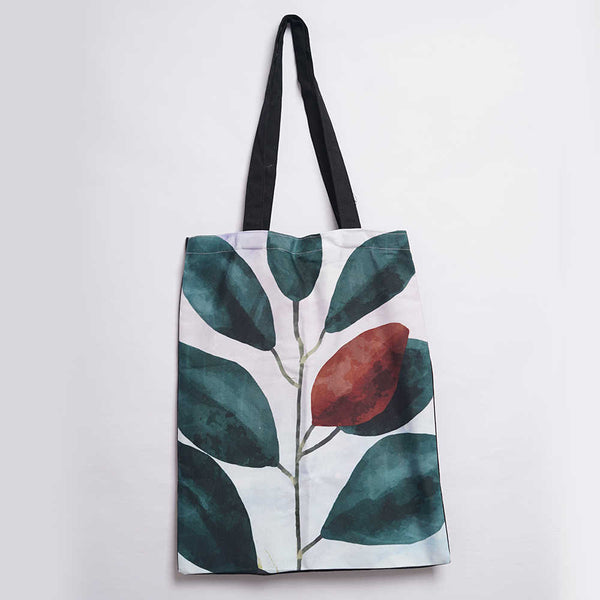 Green Leafs Printed Tote Bag