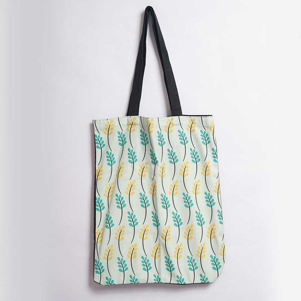 Green & Yellow Leaf's Printed Tote Bag