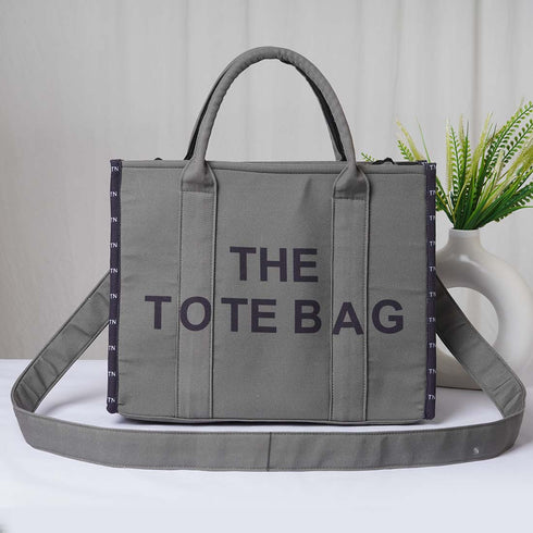 Grey Personalised Woody Handbag Tote Bag - Uncommongifts.in