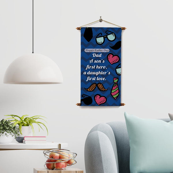 Happy Father's Day Personalised Blue Printed Scroll